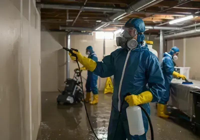 Basement Sanitization and Antimicrobial Treatment process in Irvington, NY